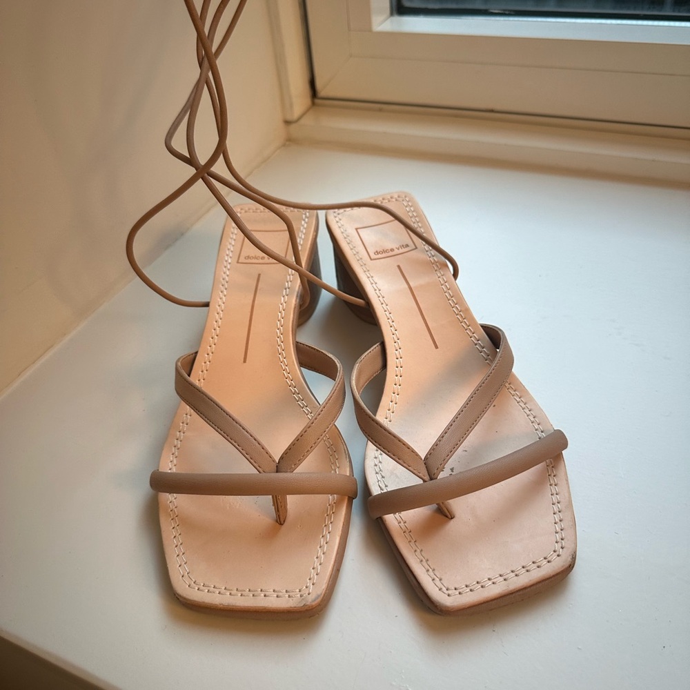 Dolce vita tie up block heels like new. Size 8.5